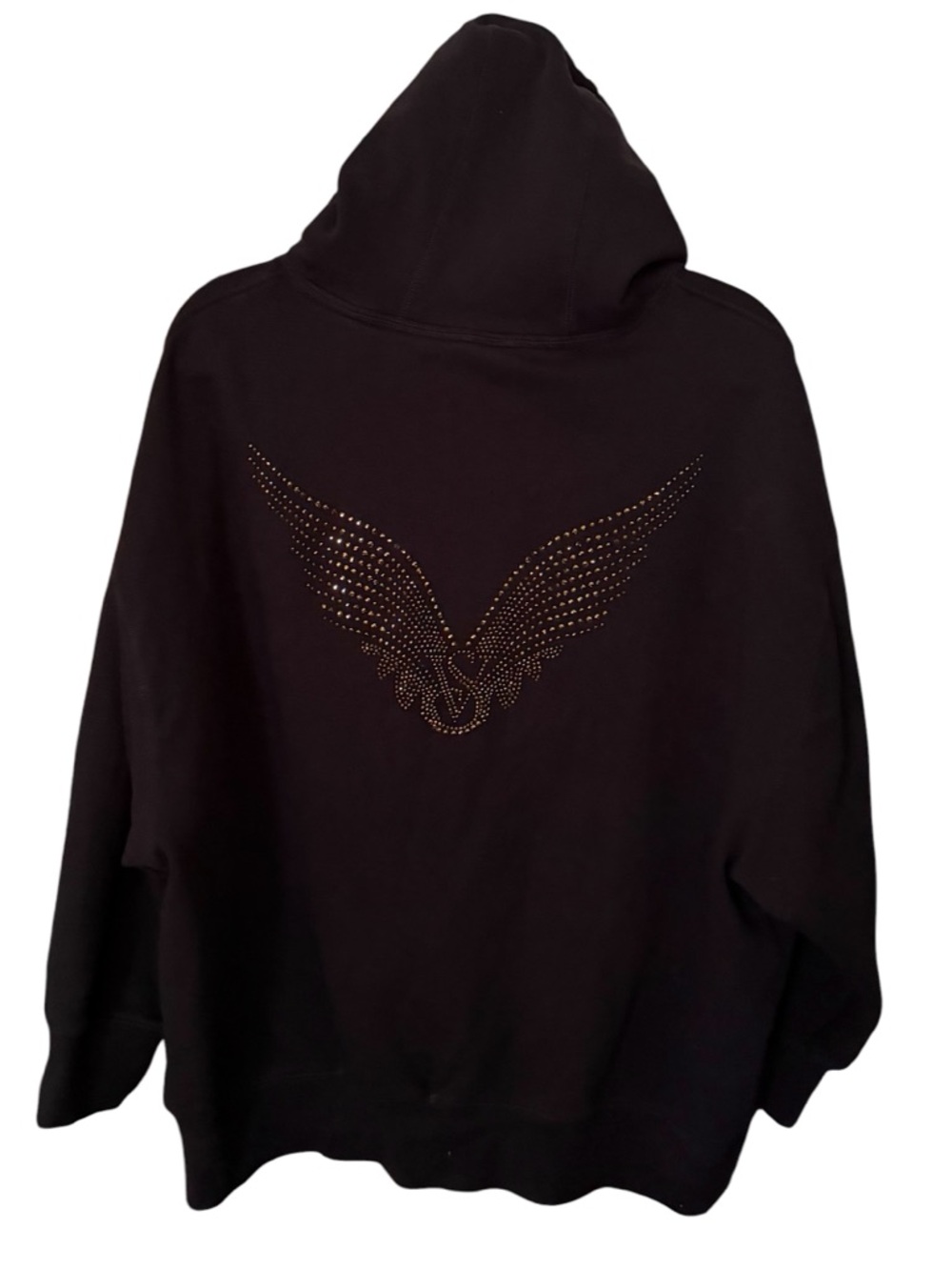 VICTORIA SECRET 2025 FASHION SHOW ICONIC BLACK HOODIE & GOLD BLING LOGO XL - Picture 2 of 10